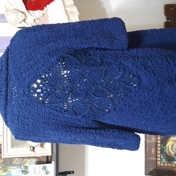 Womens Blue Knit Sweater open front Size Large BCBG MAXAZRIA - Picture 9 of 14